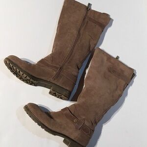 NATURALIZER‎ N5/Comfort Size US 8.5 knee high suede warm brown side zipper boho